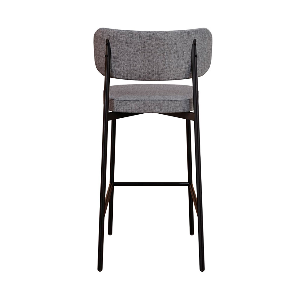 Banqueta Alloa com Detalhe Marrom e Cinza