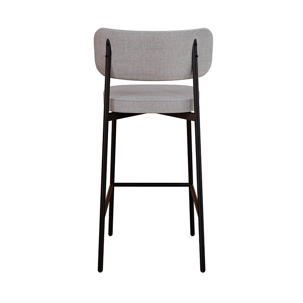 Banqueta Alloa com Detalhe Marrom e Cinza Claro