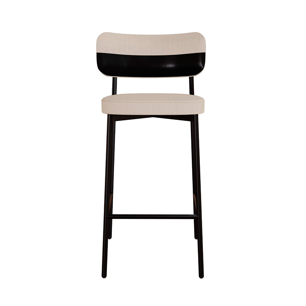 Banqueta Alloa com Detalhe Preto e Areia