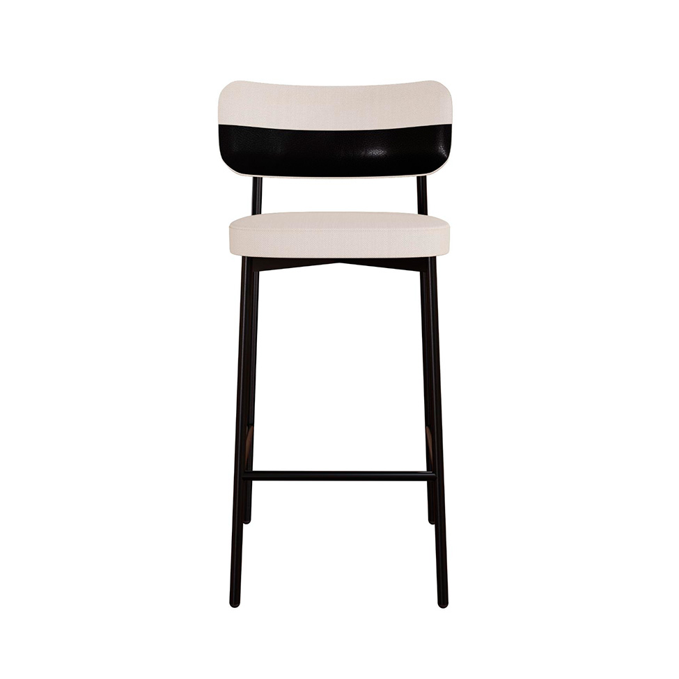 Banqueta Alloa com Detalhe Preto e Branca