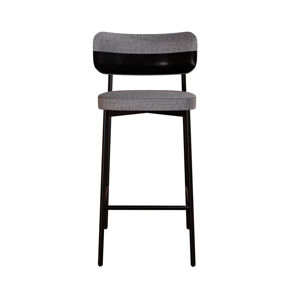 Banqueta Alloa com Detalhe Preto e Cinza