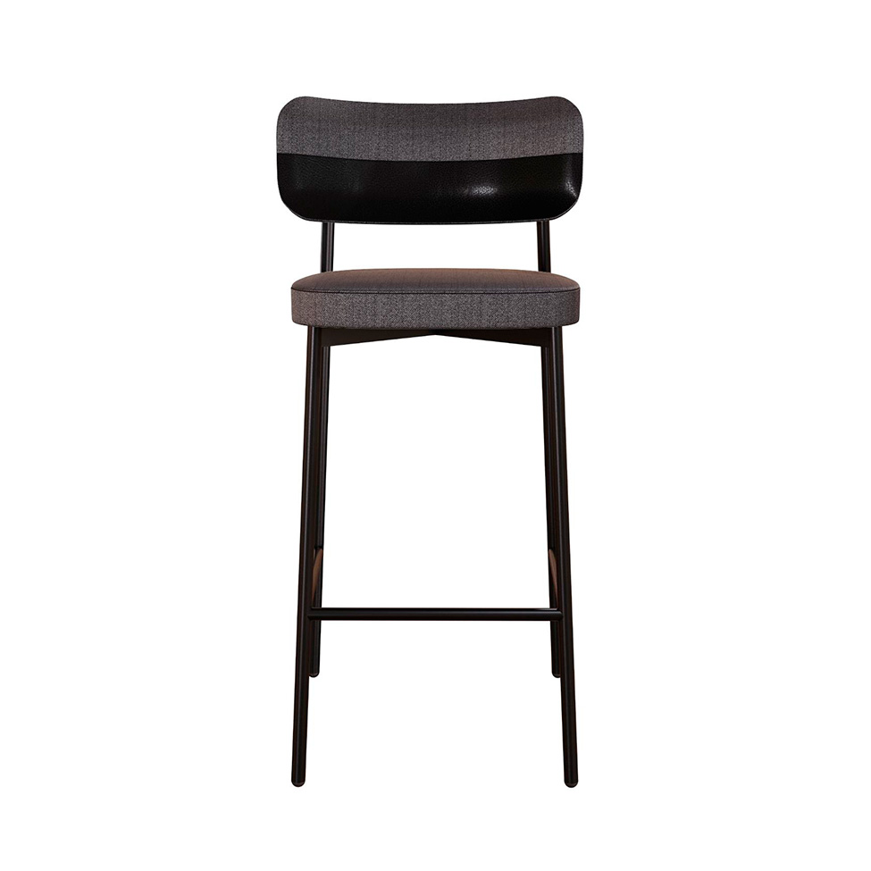Banqueta Alloa com Detalhe Preto e Grafite