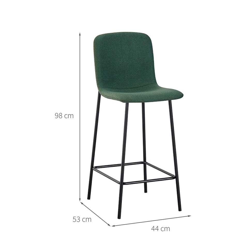Banqueta Celeste Bouclé Verde Oliva e Preta