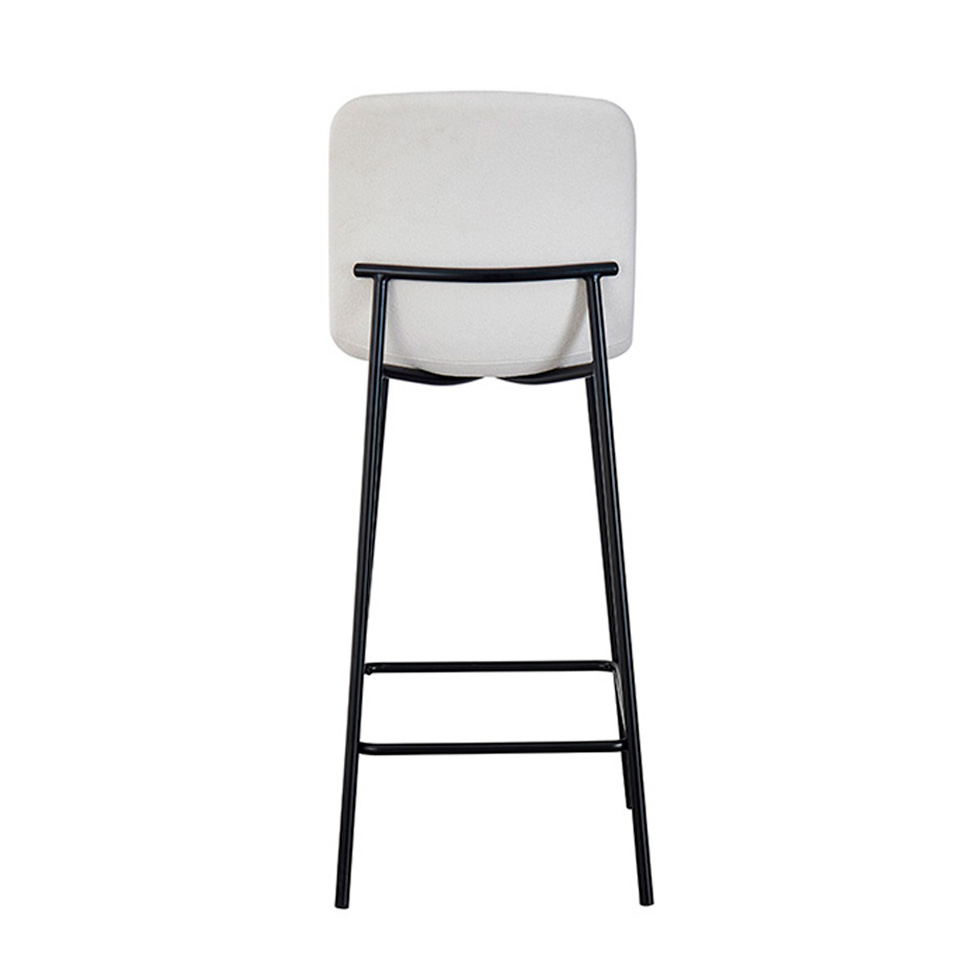 Banqueta Celeste Poliéster Off White e Preta