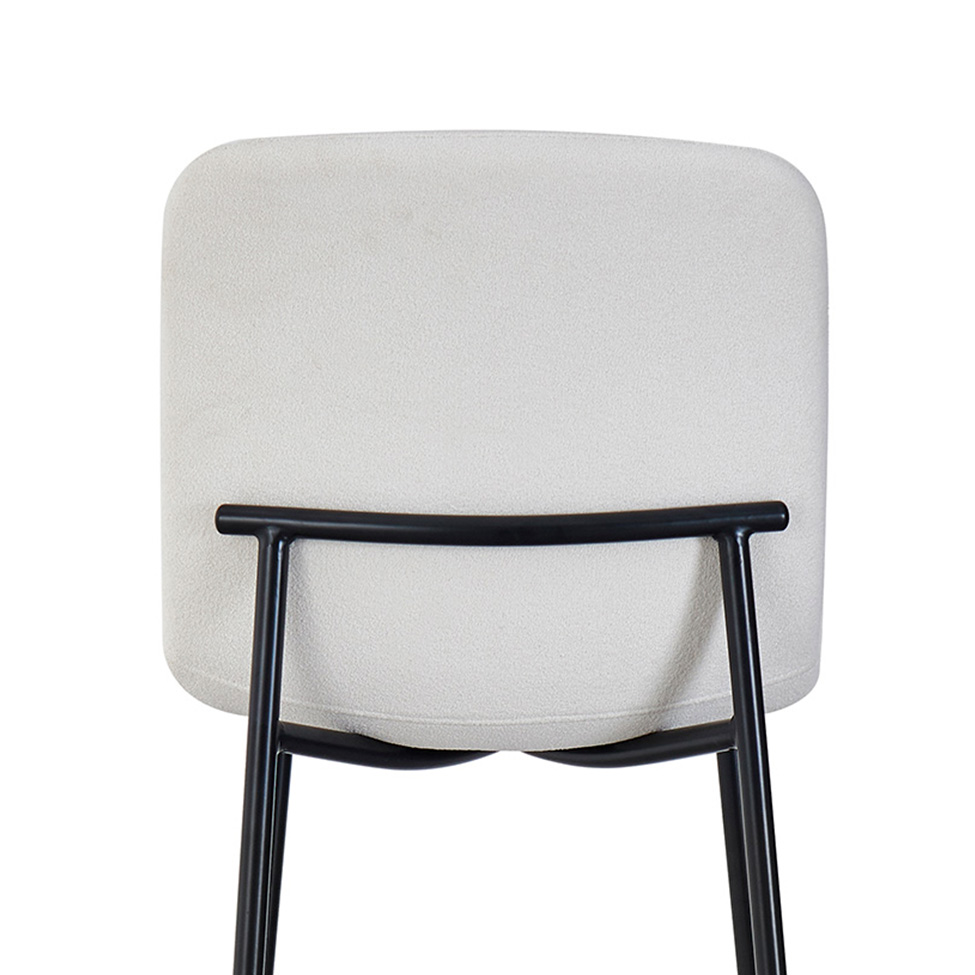 Banqueta Celeste Poliéster Off White e Preta