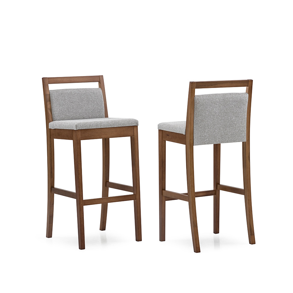 Banqueta Elos Cinza e Amêndoa