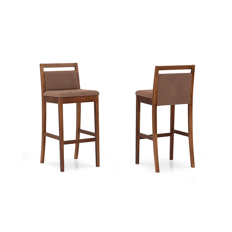 Banqueta Elos Marrom e Amêndoa