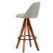 Banqueta Lucca Linho Off White e Castanho