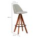 Banqueta Lucca Linho Off White e Castanho