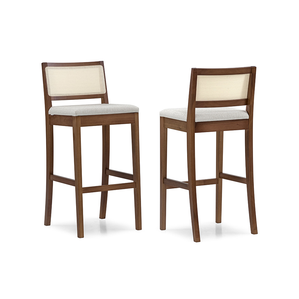 Banqueta Quito Cru e Amêndoa