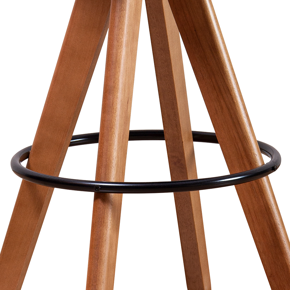 Banqueta Trevizzo Linho Cinza e Castanho