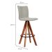 Banqueta Trevizzo Linho Off White e Castanho