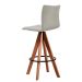 Banqueta Trevizzo Linho Off White e Castanho