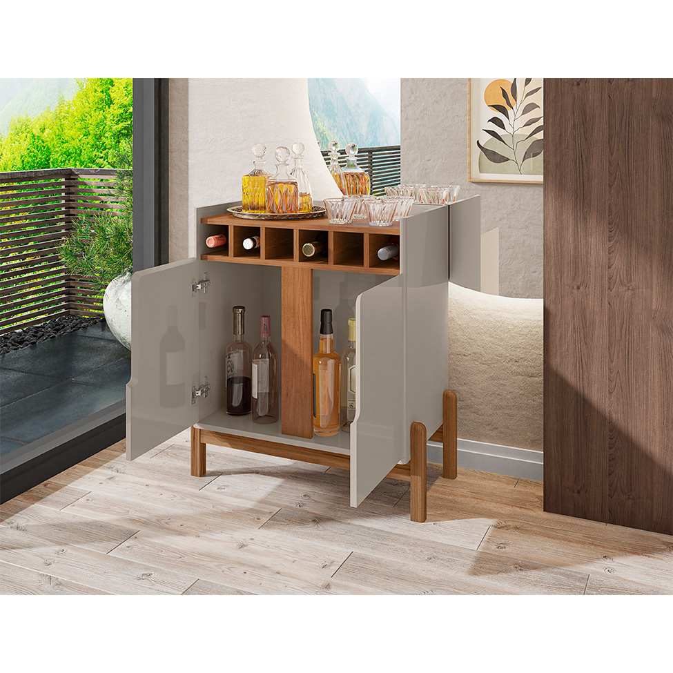 Bar Lizz 2 PT Off White e Cedro