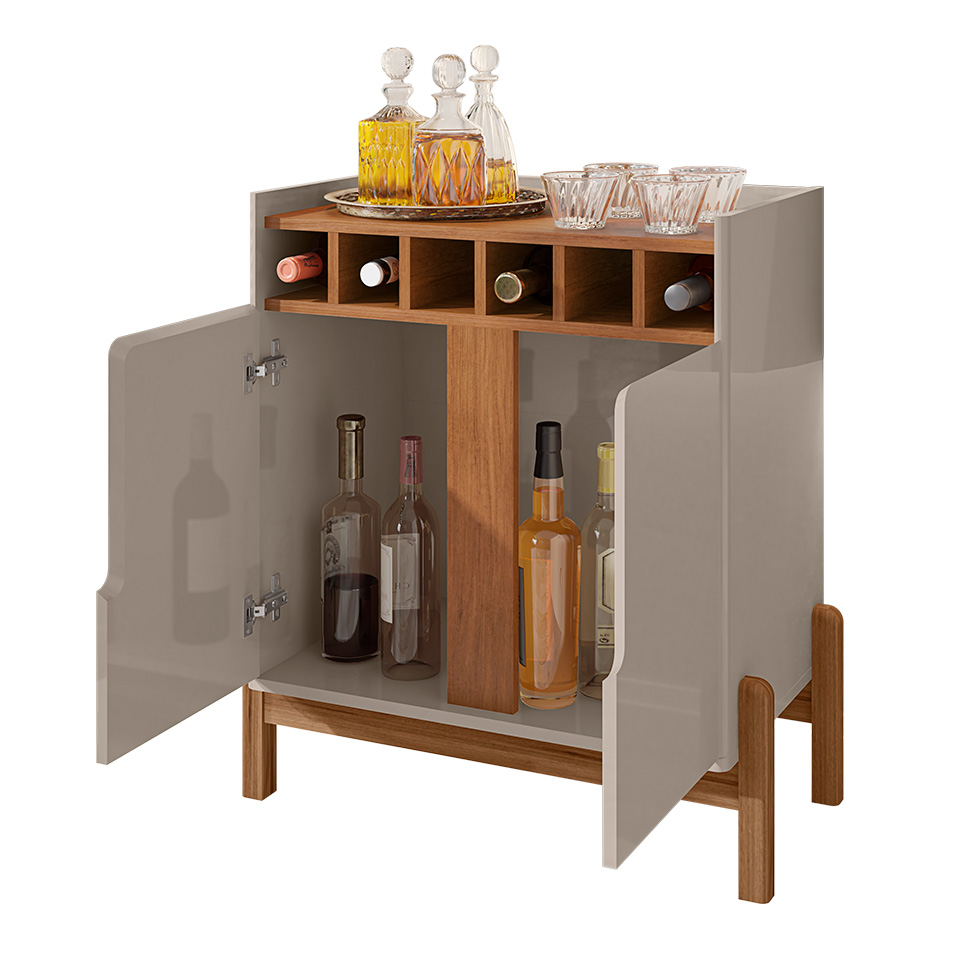Bar Lizz 2 PT Off White e Cedro