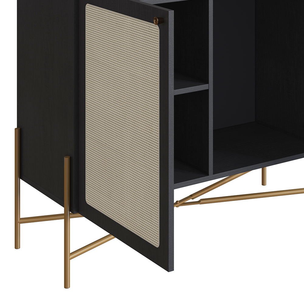 Bar Oslo 2 PT Preto e Dourado