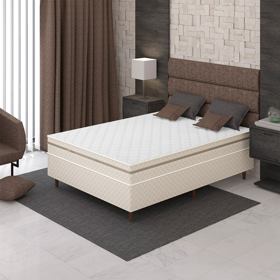 Base para Cama Box Casal Aurus (38x138x188) Bege