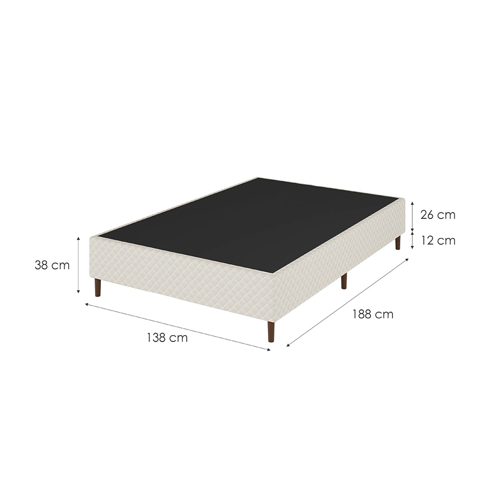 Base para Cama Box Casal Aurus (38x138x188) Bege
