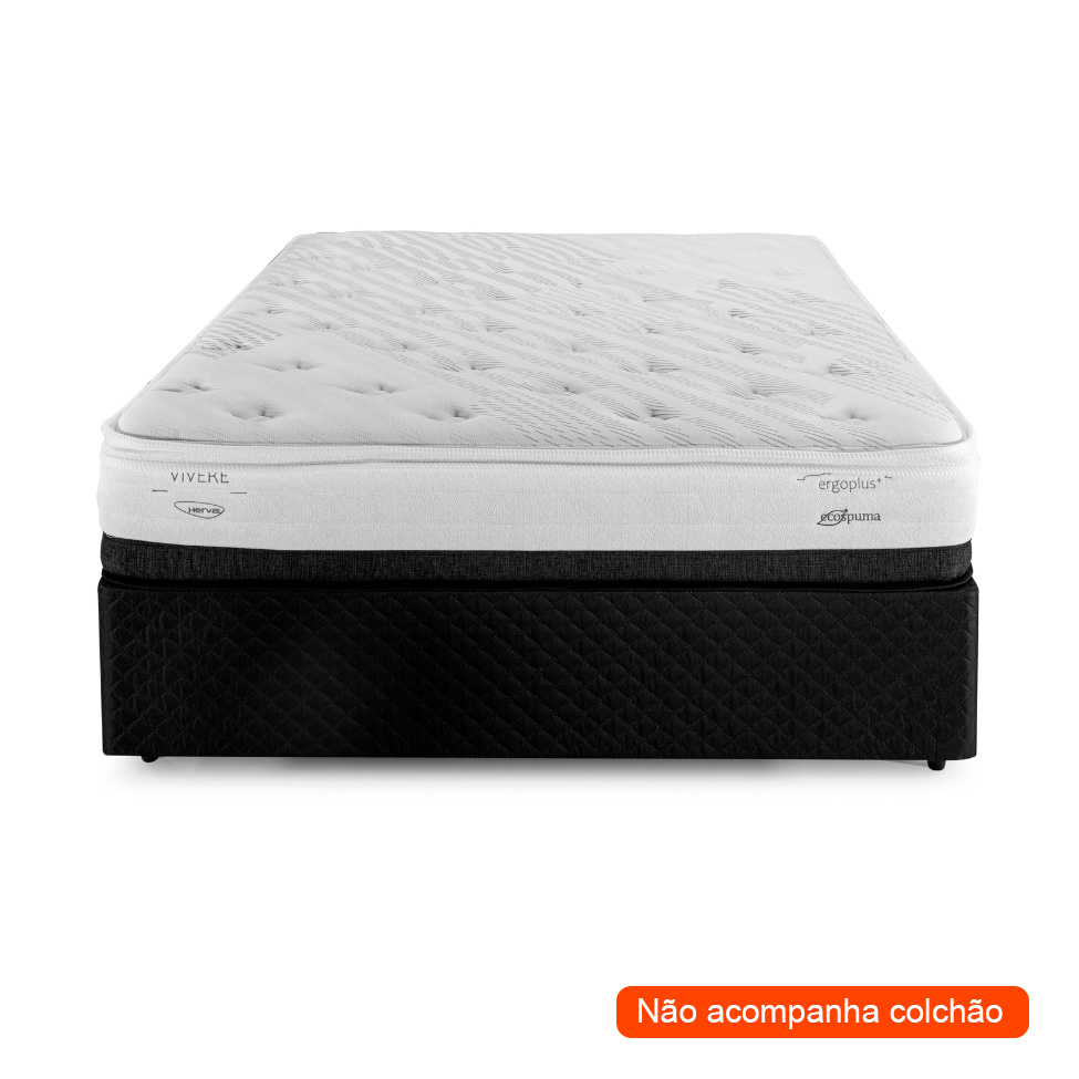 Base para Cama Box Casal Idea (28x138x188) Preta
