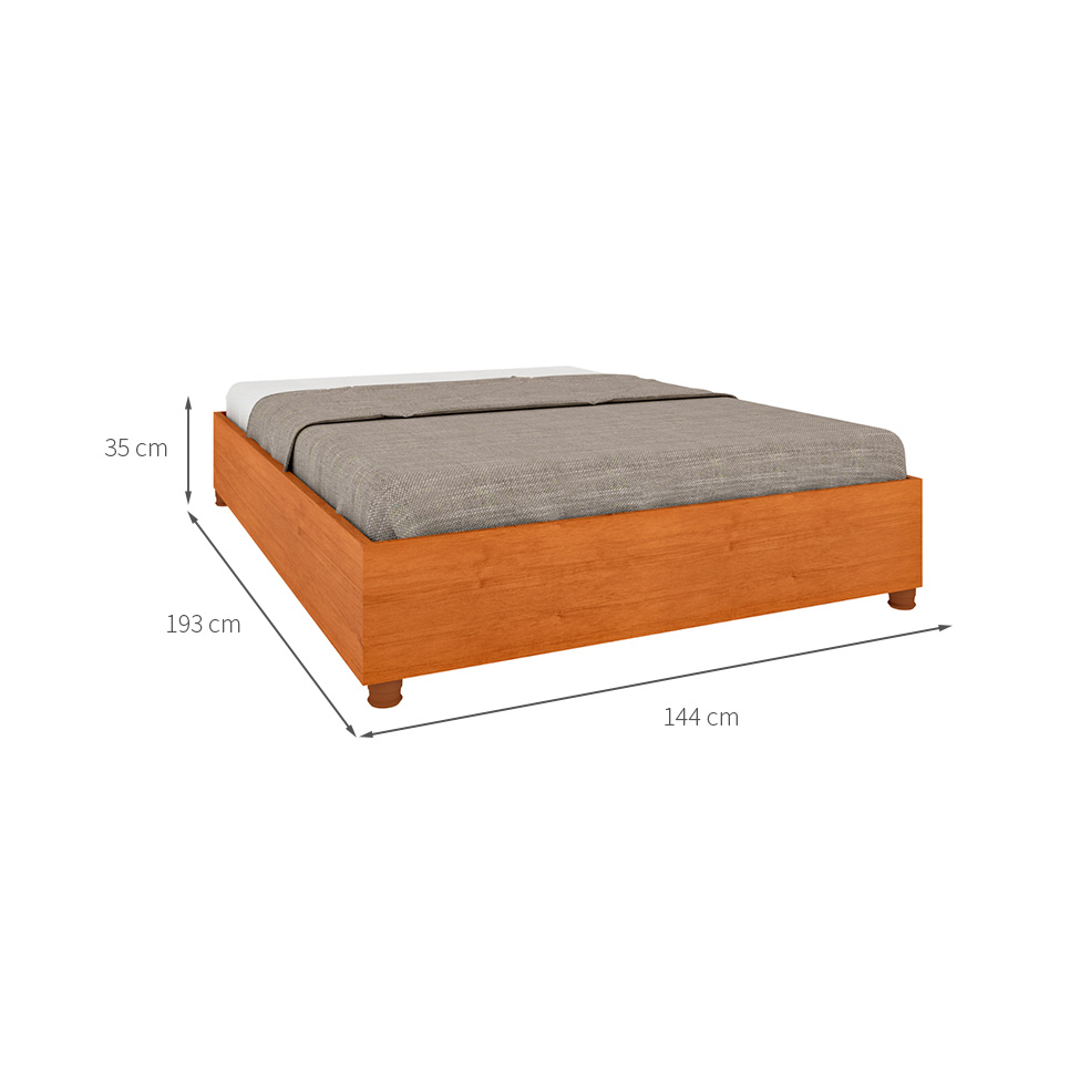 Base para Cama Box Casal Mônaco (35x144x193cm) Cinamomo