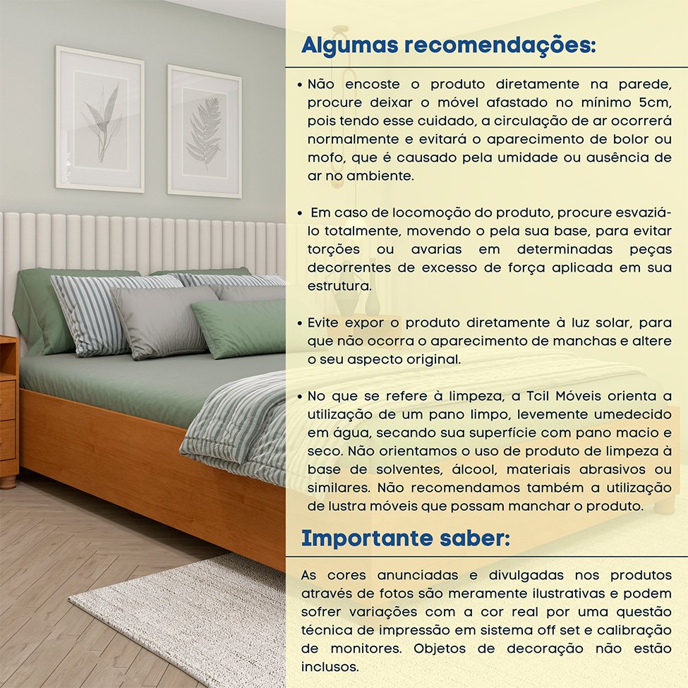 Base para Cama Box Casal Mônaco (35x144x193cm) Cinamomo