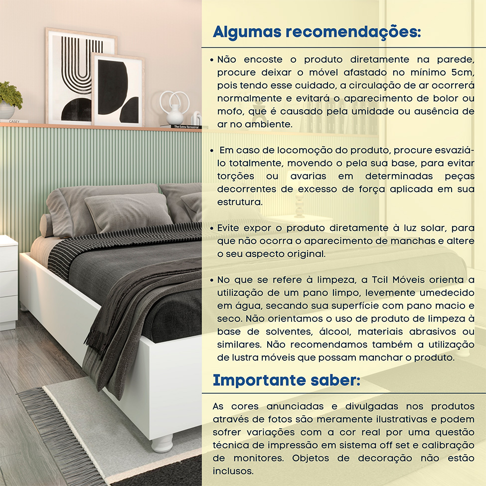 Base para Cama Box Casal Mônaco Neve