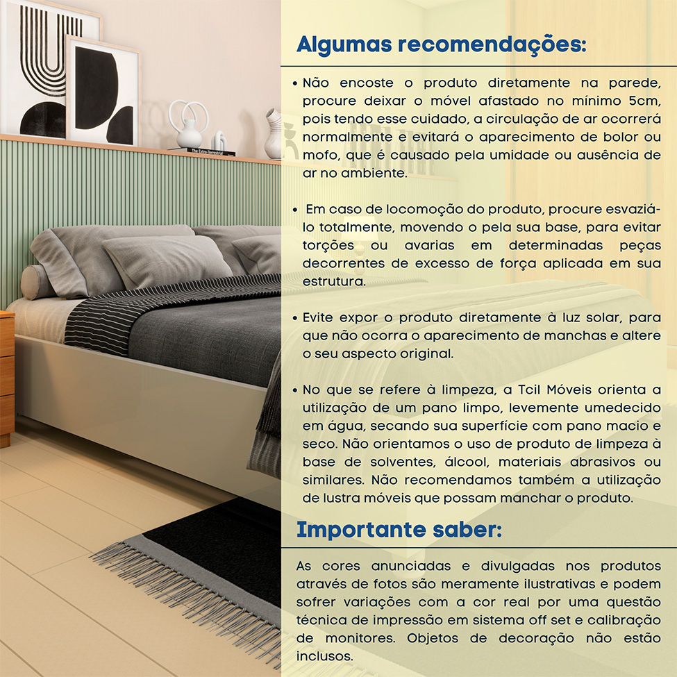 Base para Cama Box Casal Mônaco Off White