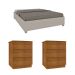 Base para Cama Box Casal Mônaco Off White com 2 Mesas de Cabeceira Veronna 3 GV Cinamomo