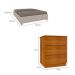 Base para Cama Box Casal Mônaco Off White com 2 Mesas de Cabeceira Veronna 3 GV Cinamomo