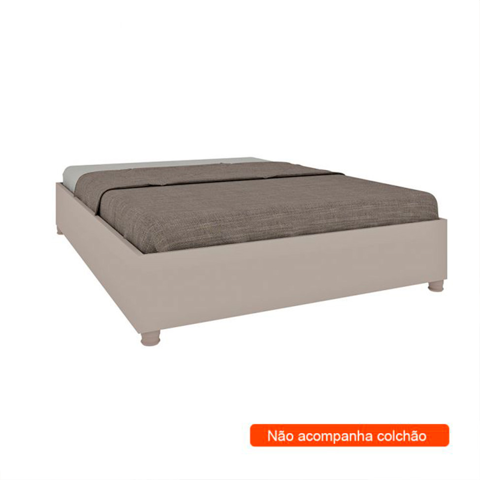 Base para Cama Box Casal Mônaco Off White com 2 Mesas de Cabeceira Veronna 3 GV Cinamomo