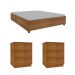 Base para Cama Box Casal Mônaco com 2 Mesas de Cabeceira Veronna 3 GV Cinamomo