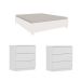 Base para Cama Box Casal Mônaco com 2 Mesas de Cabeceira Veronna 3 GV Neve