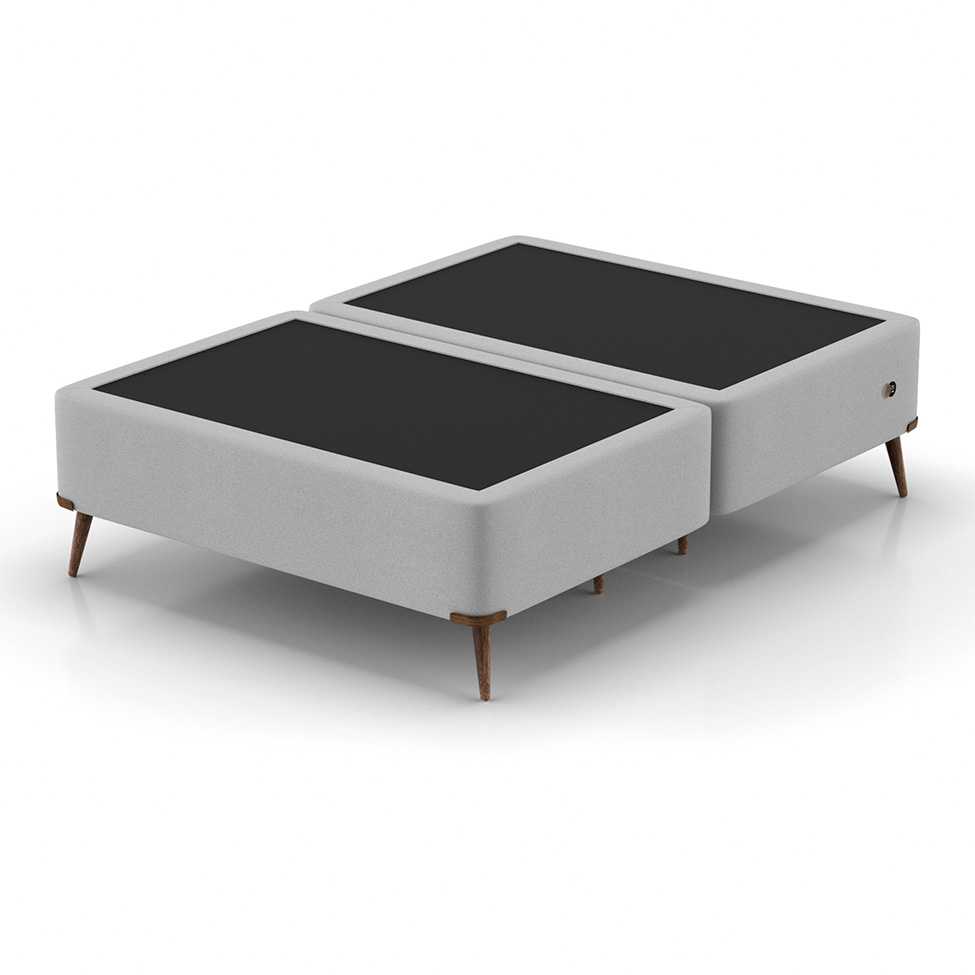 Base para Cama Box Casal com Entrada USB Night (45x138x188 cm) Suede Cinza