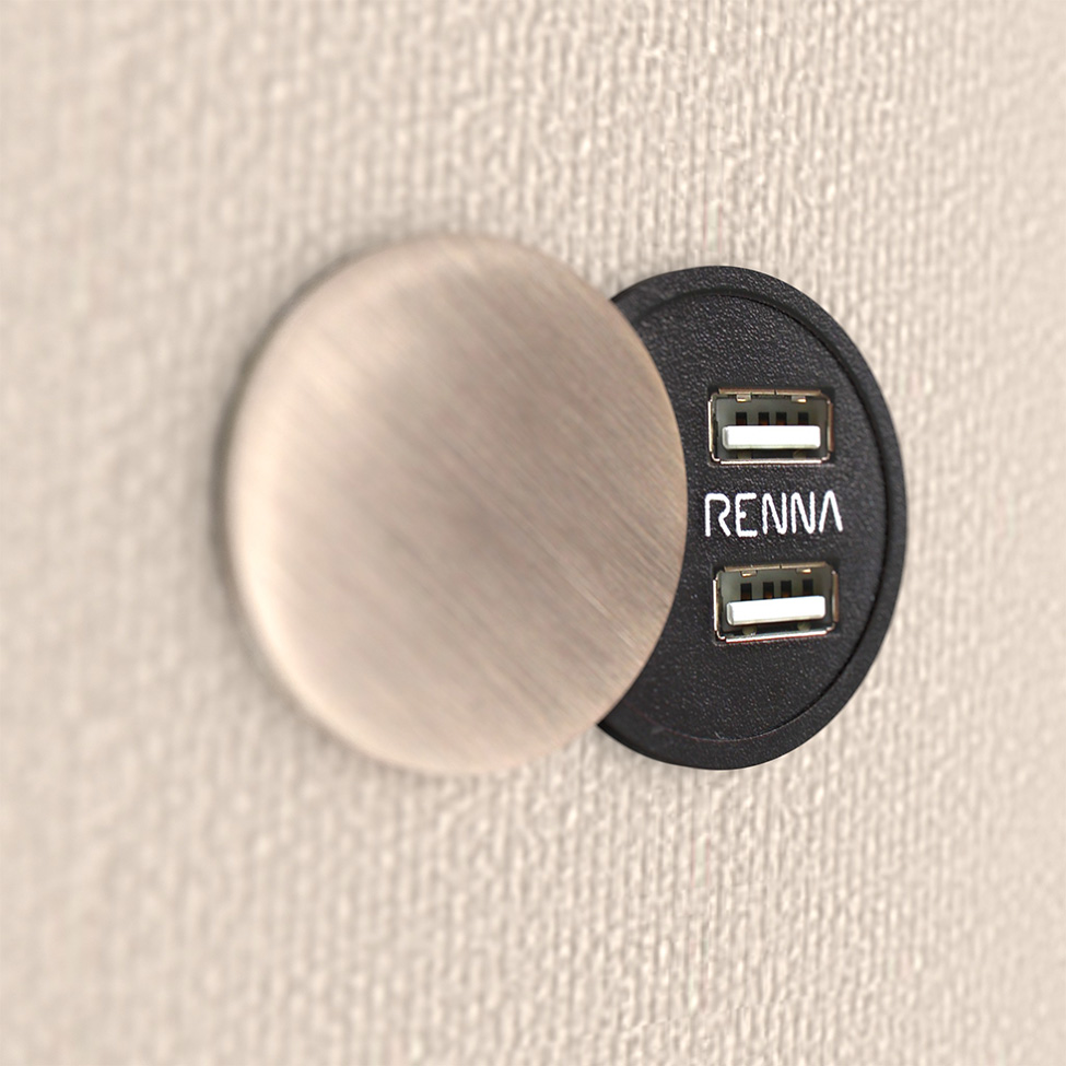 Base para Cama Box King com Entrada USB Night (45x193x203 cm) Suede Bege