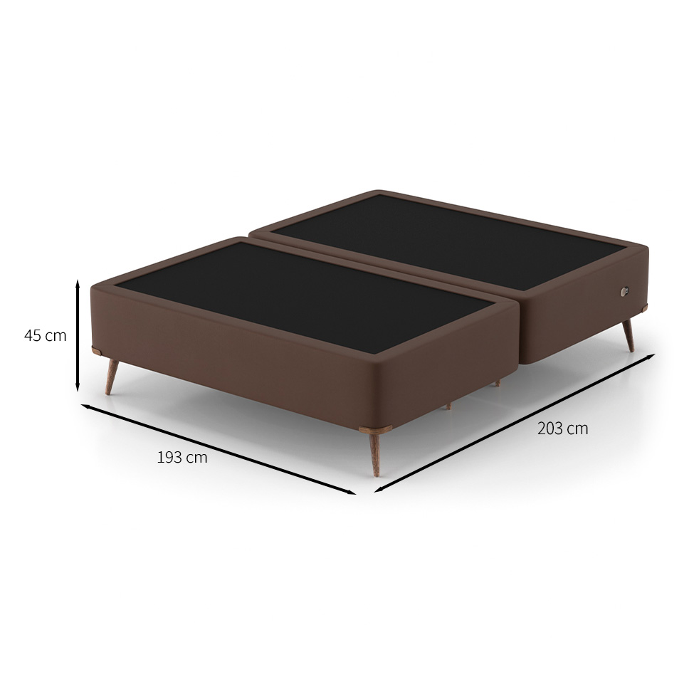 Base para Cama Box King com Entrada USB Night (45x193x203 cm) Suede Marrom