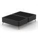 Base para Cama Box King com Entrada USB Night (45x193x203 cm) Suede Preta