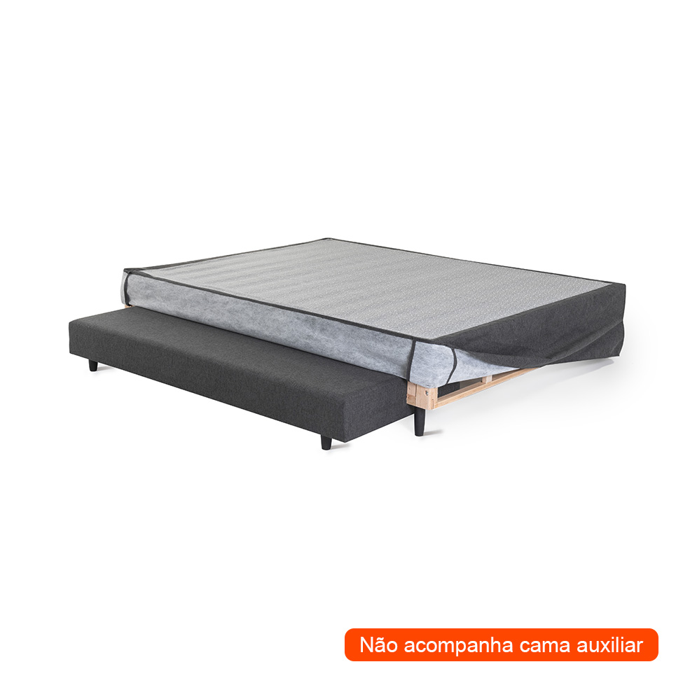 Base para Cama Box Queen Doppio Letto com 1 Abertura Mescla Chumbo