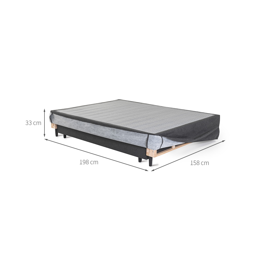 Base para Cama Box Queen Doppio Letto com 1 Abertura Mescla Chumbo