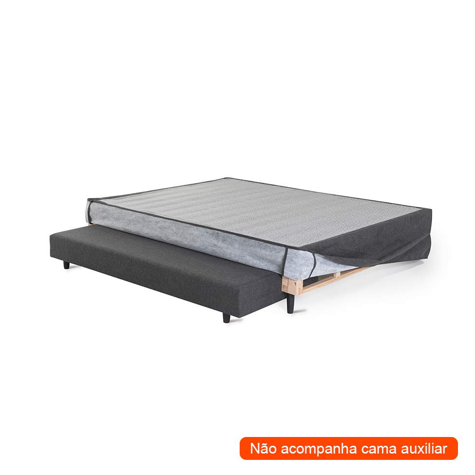 Base para Cama Box Queen Doppio Letto com 2 Aberturas Mescla Chumbo