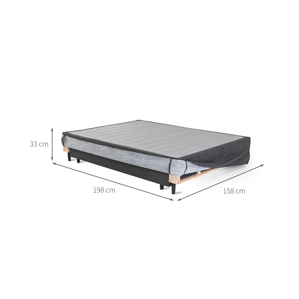 Base para Cama Box Queen Doppio Letto com 2 Aberturas Mescla Chumbo