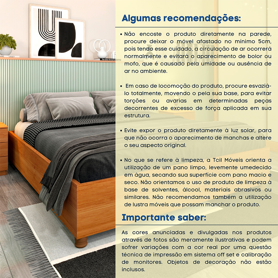 Base para Cama Box Queen Mônaco (35x164x203 cm) Cinamomo