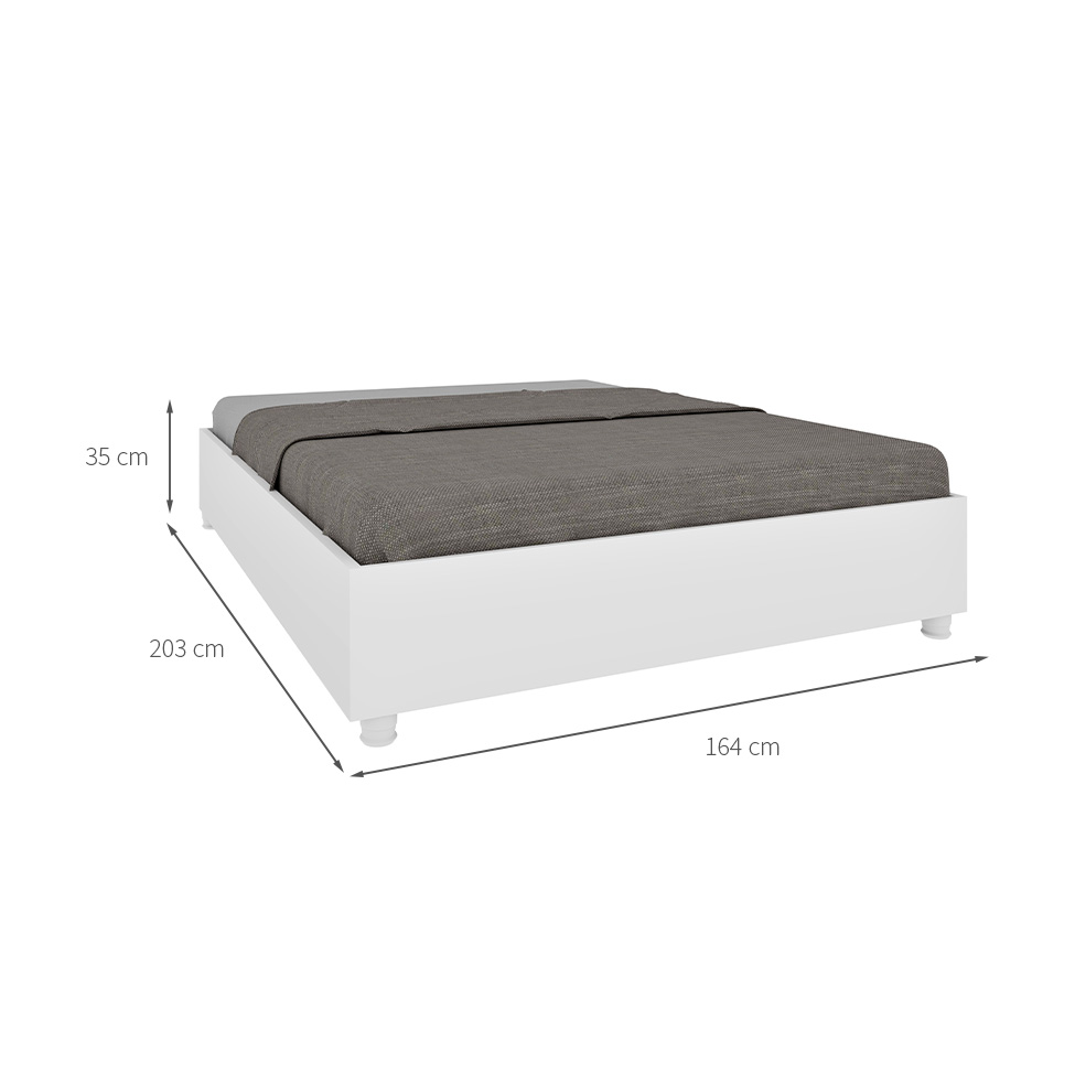 Base para Cama Box Queen Mônaco (35x164x203 cm) Neve