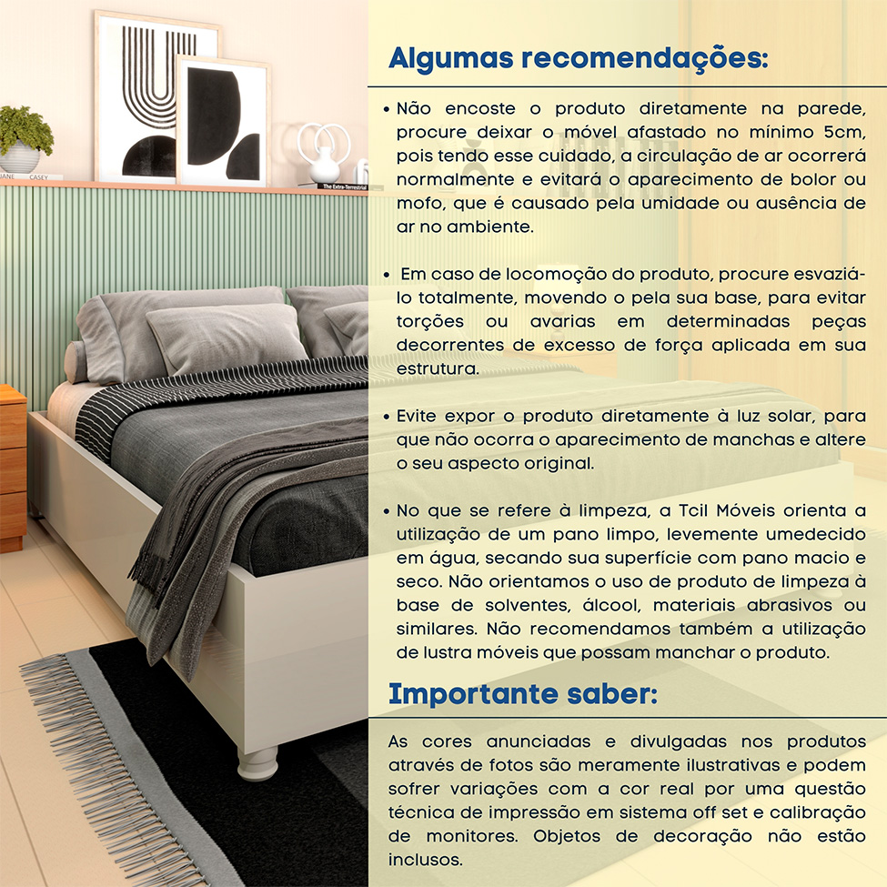 Base para Cama Box Queen Mônaco Off White