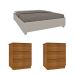 Base para Cama Box Queen Mônaco Off White com 2 Mesas de Cabeceira Veronna 3 GV Cinamomo