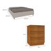 Base para Cama Box Queen Mônaco Off White com 2 Mesas de Cabeceira Veronna 3 GV Cinamomo