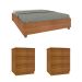 Base para Cama Box Queen Mônaco com 2 Mesas de Cabeceira Veronna 3 GV Cinamomo