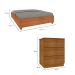 Base para Cama Box Queen Mônaco com 2 Mesas de Cabeceira Veronna 3 GV Cinamomo