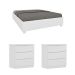 Base para Cama Box Queen Mônaco com 2 Mesas de Cabeceira Veronna 3 GV Neve