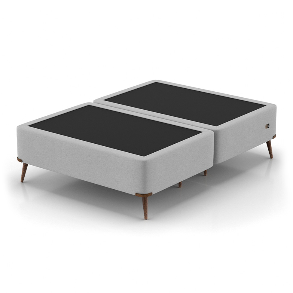 Base para Cama Box Queen com Entrada USB Night (45x158x198 cm) Suede Cinza
