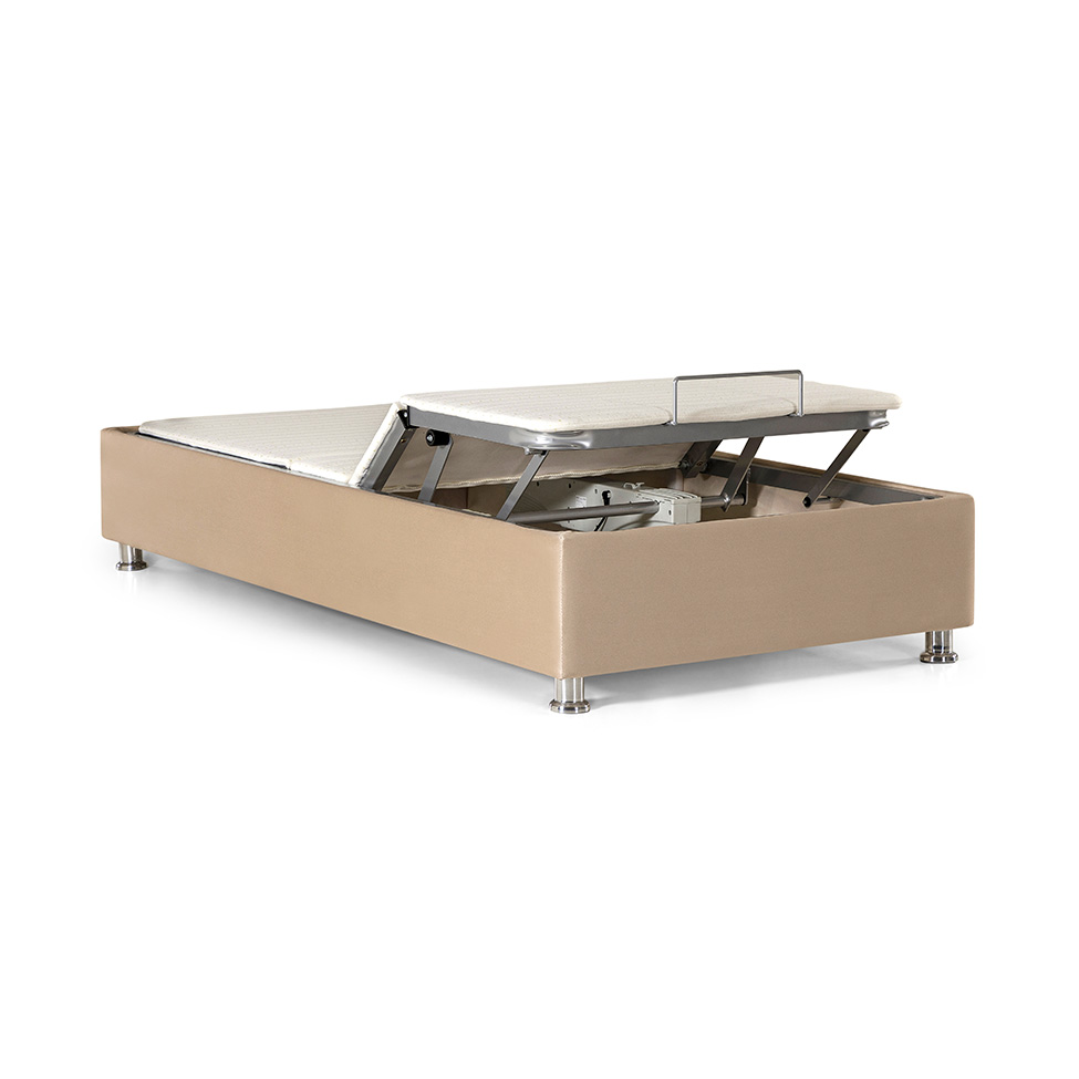 Base para Cama Box Solteiro Ajustável Danna Suede Bege
